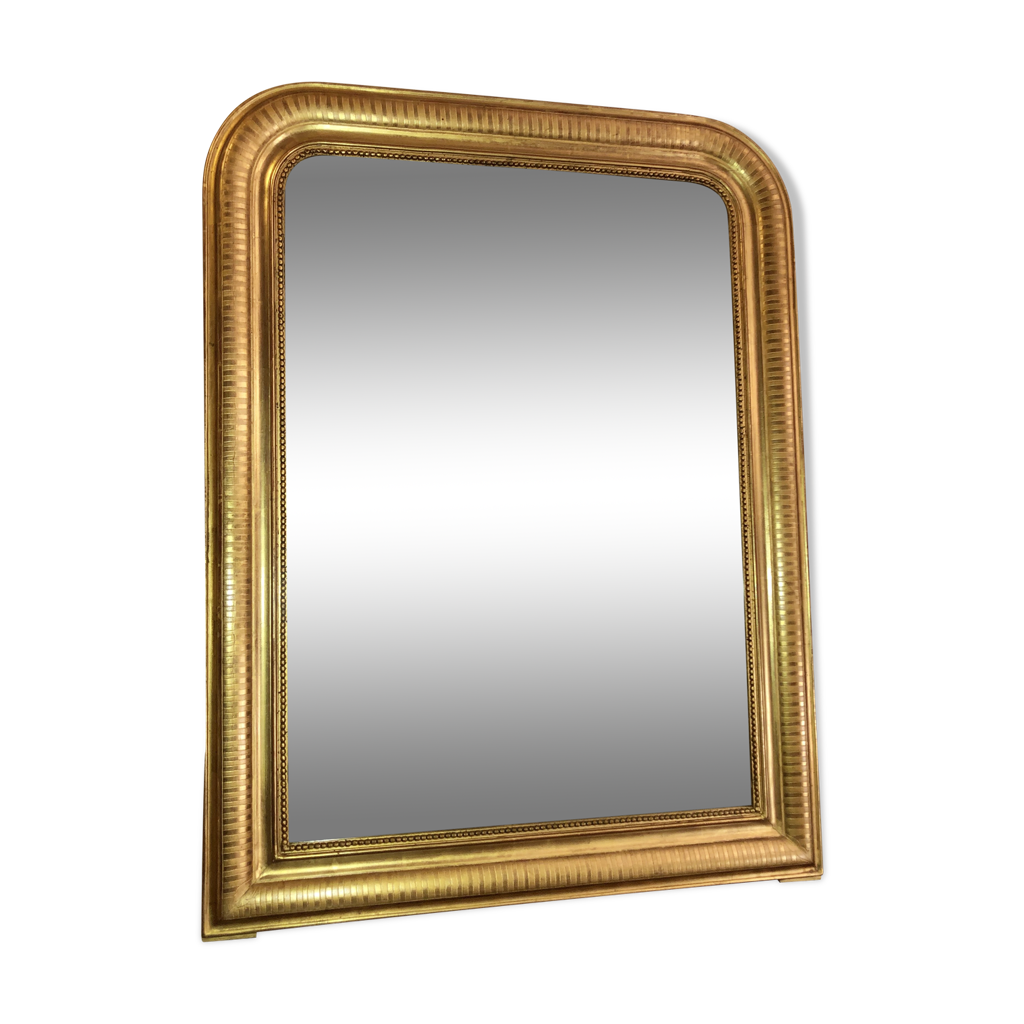 Miroir 100X76 cm d'époque Louis Philippe, dorure feuille d'or | Selency