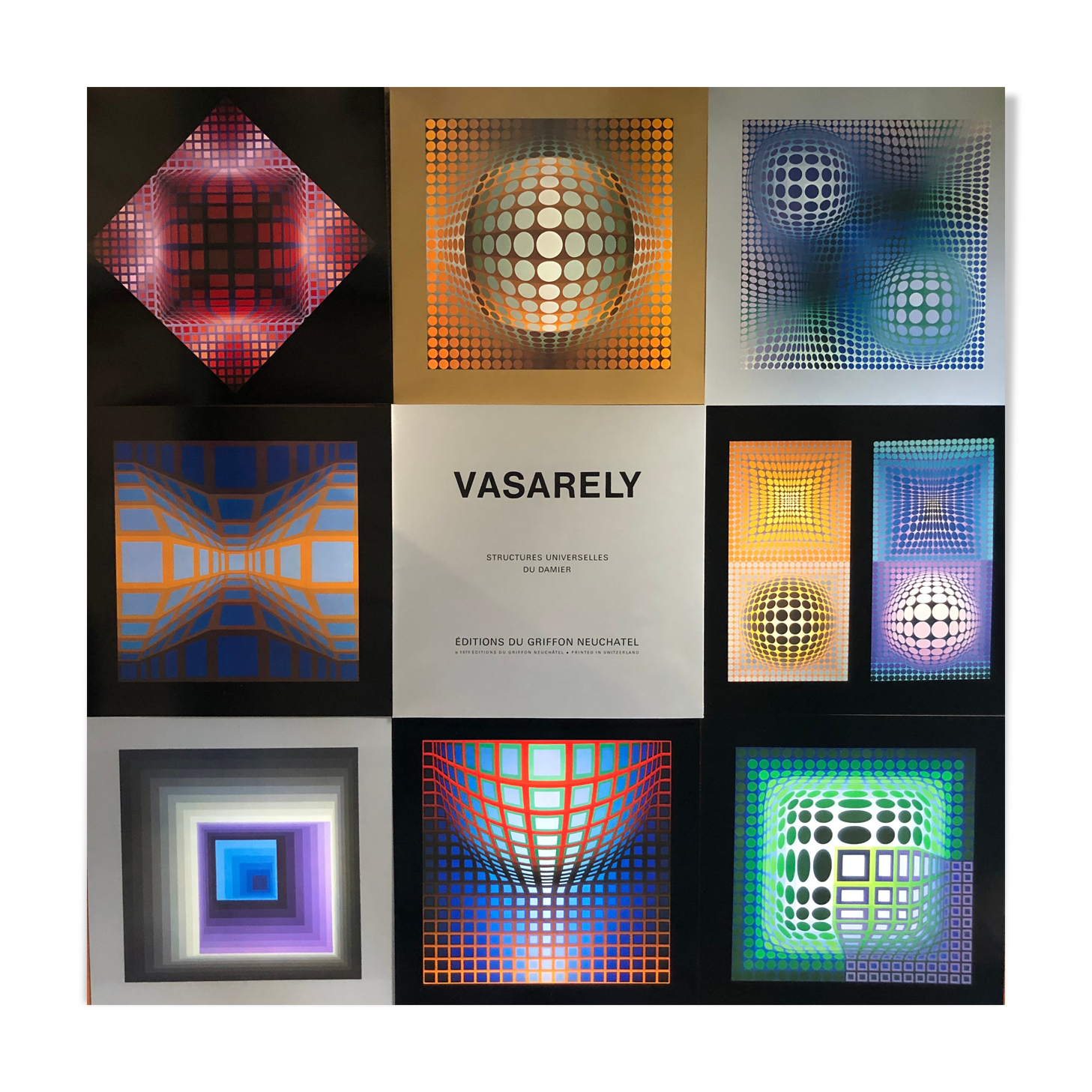Vasarely　1975,　du　structures　universelles　Victor　planches　Selency　de　damier