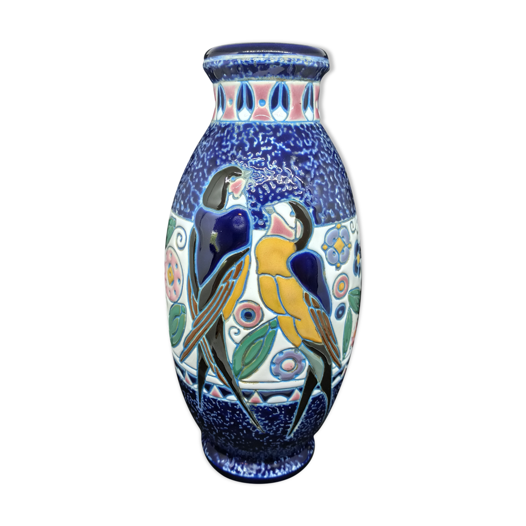 Vase Art Déco Amphora Céramique Tchécoslovaquie | Selency