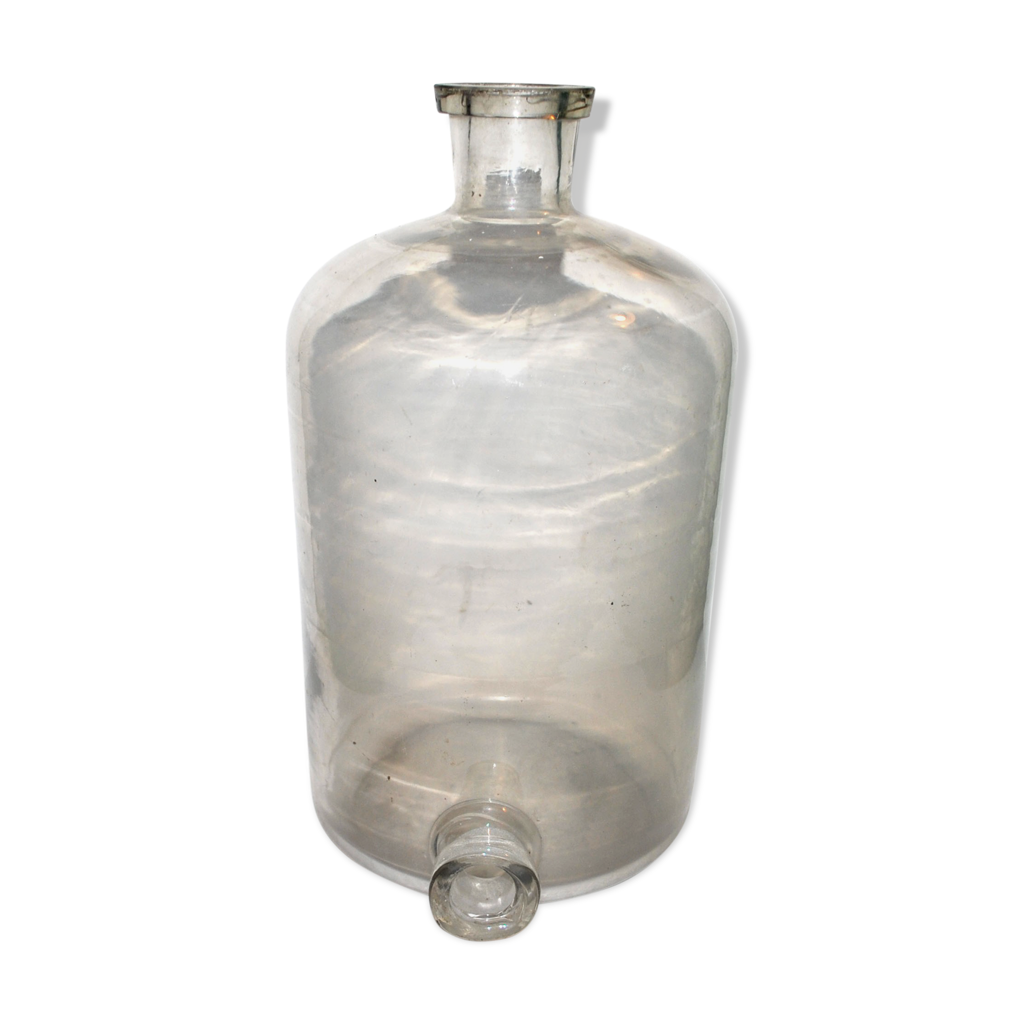 Bouteille à robinet - bonbonne d'apothicaire en verre soufflé pharmacie  laboratoire 34cm | Selency