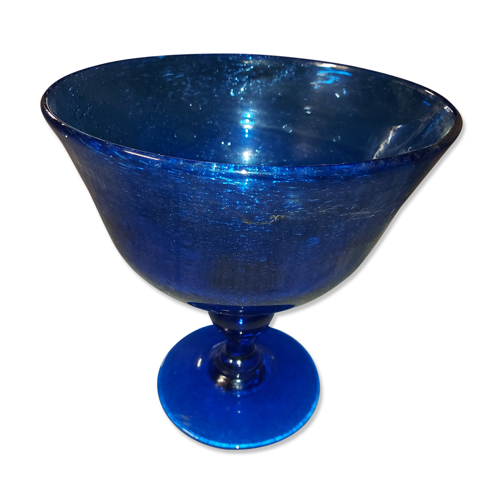 Coupe en verre de Biot, bleu cobalt | Selency