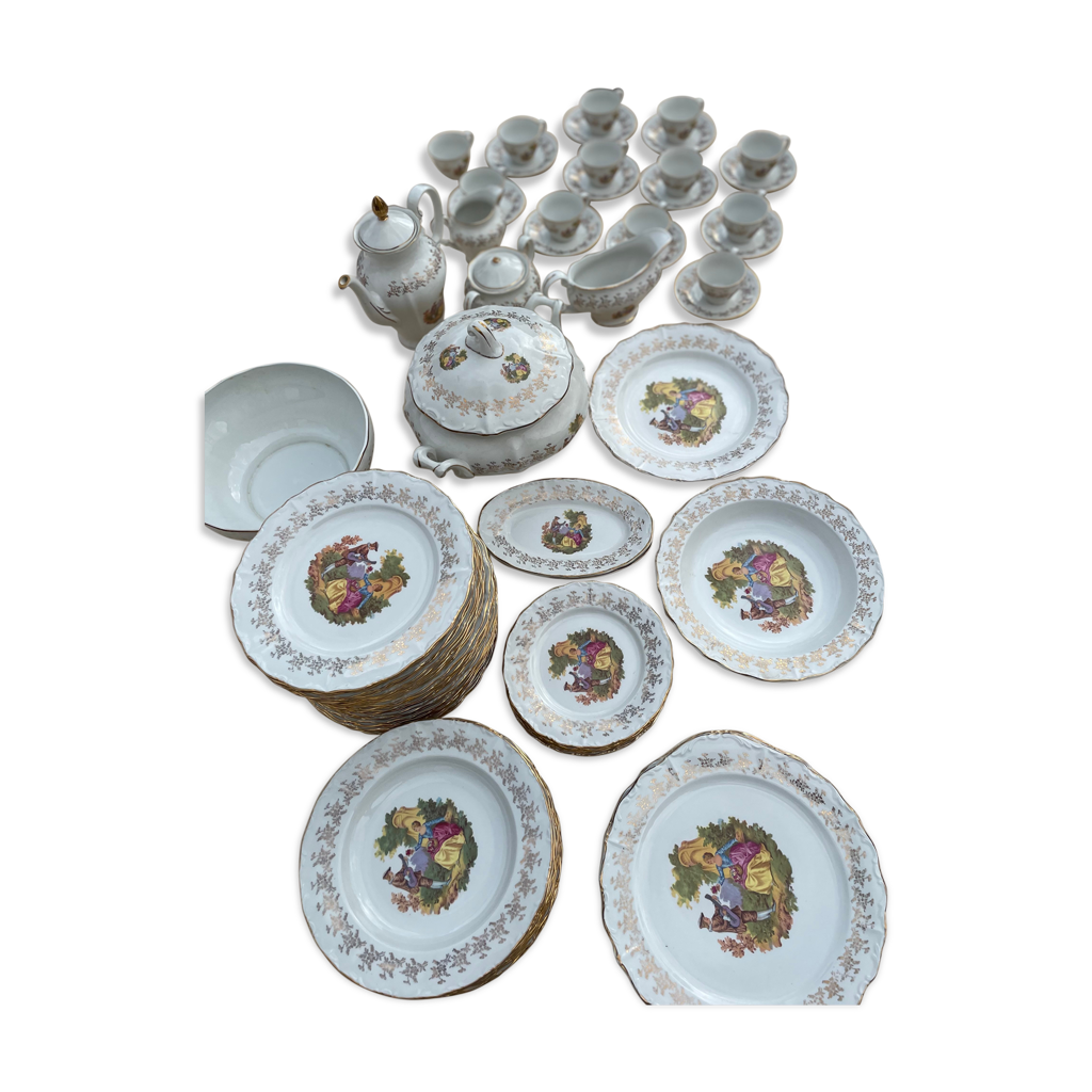 Service porcelaine fragonard de digoin 78pièces | Selency
