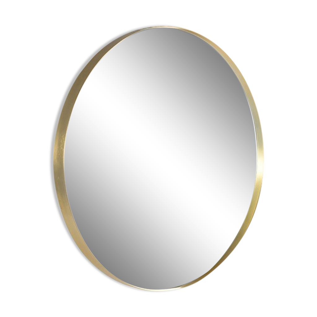 Miroir Rond XL contour laiton diamètre 90cm | Selency