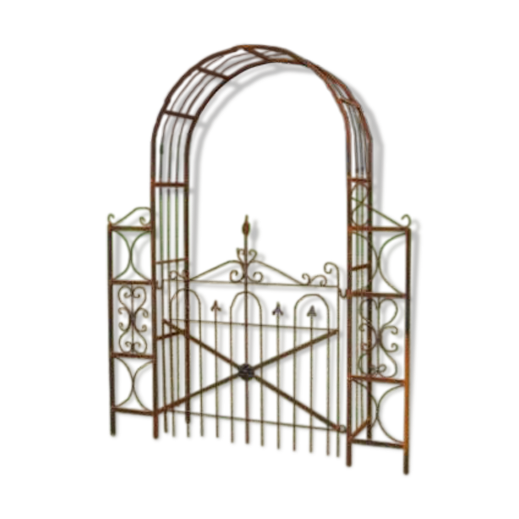 Arche de jardin avec un portillon en fer forgé | Selency