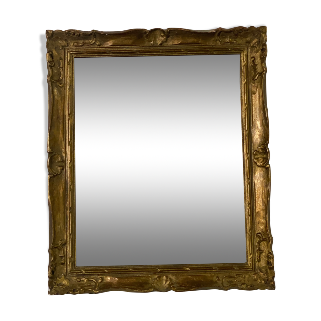 Miroir doré rectangulaire de style | Selency