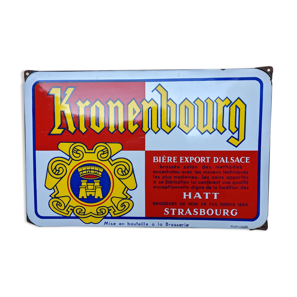 Plaque émaillée ancienne Brasserie Kronenbourg | Selency