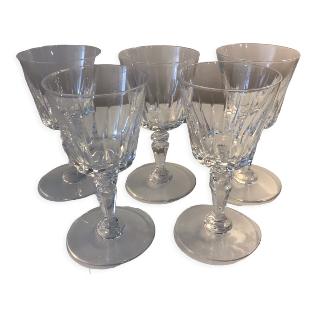 5 verres en Cristal d'Arques modèle Versailles | Selency