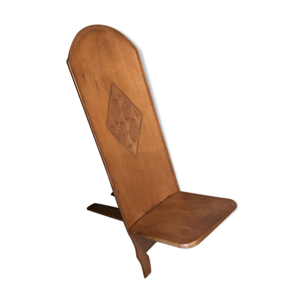 Chaise en bois sculpté Madagascar | Selency