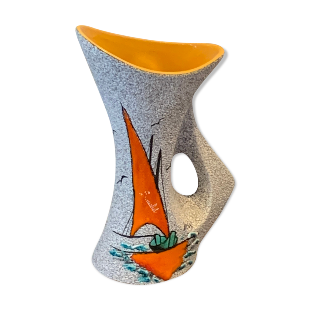 Vase signé Tess céramique émaillée vintage et numérotée 7980 | Selency