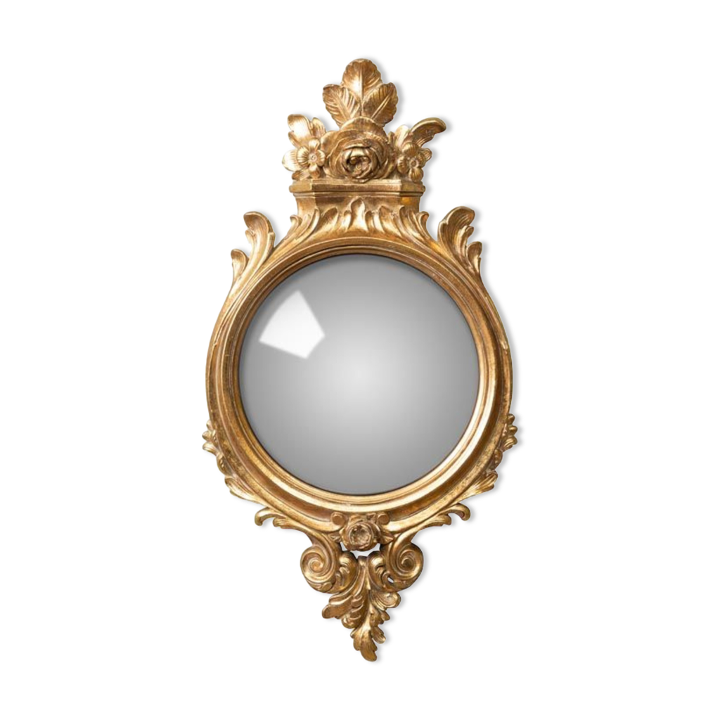 Miroir convexe style "18eme" doré | Selency
