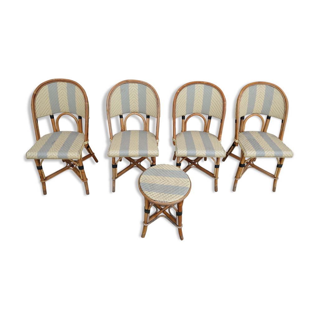 Lot de 4 chaises et 1 tabouret de bistrot terrasse Maison Gatti Paris |  Selency
