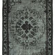 Hand-knotted vintage turkish 1970s 191 cm x 293 cm black rug