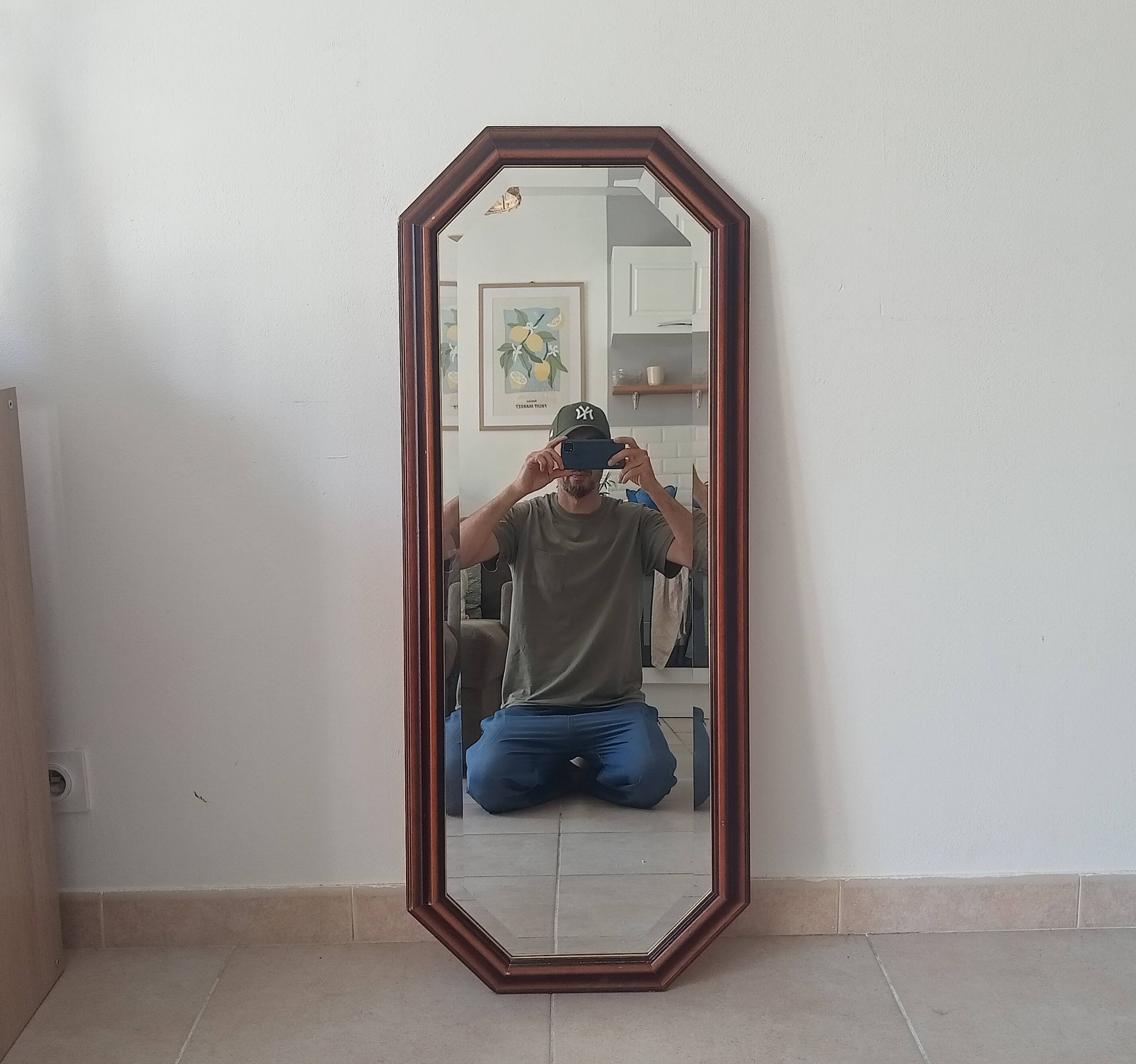 Miroir octogonale vintage biseauté années 70/80
