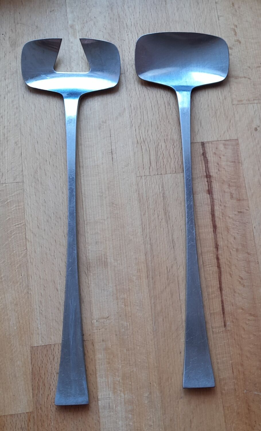 70s stainless steel salad servers