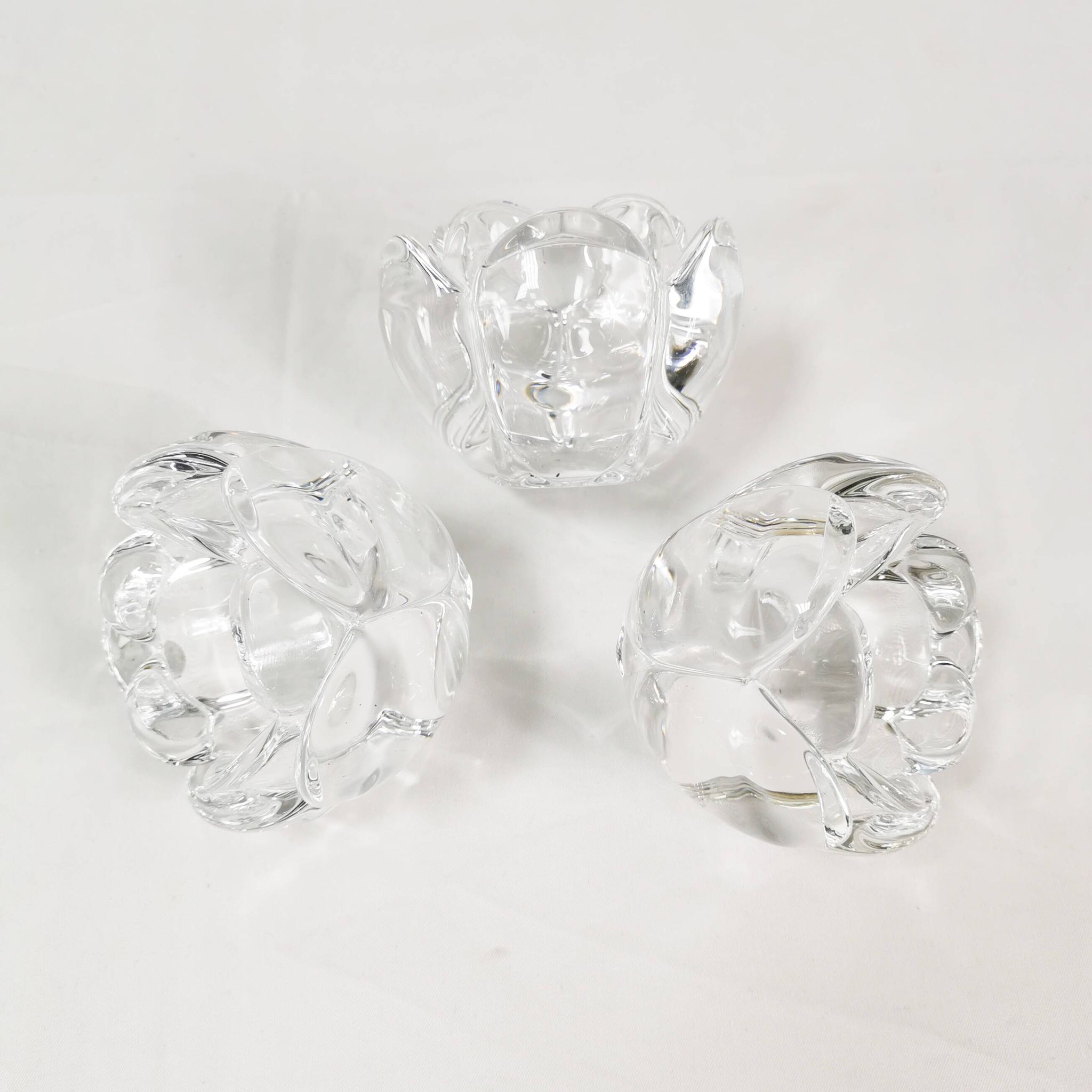 Crystal candlesticks, Royal Copenhagen, Denmark, 1980s.