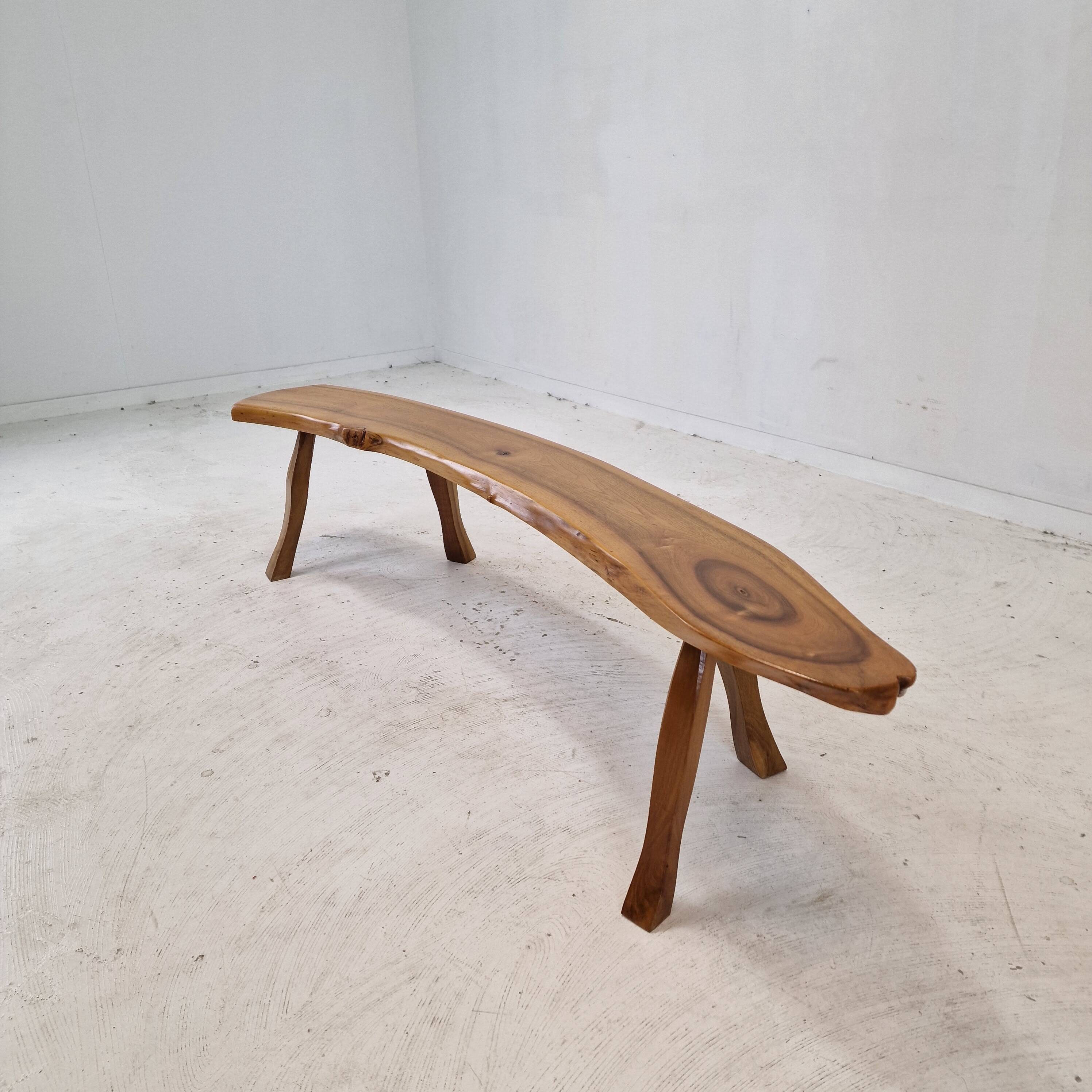 Wooden Tree Trunk Bench, France 1960s
