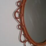 Miroir vintage en rotin 65x55cm