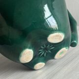 Green ceramic apple shaped pitcher