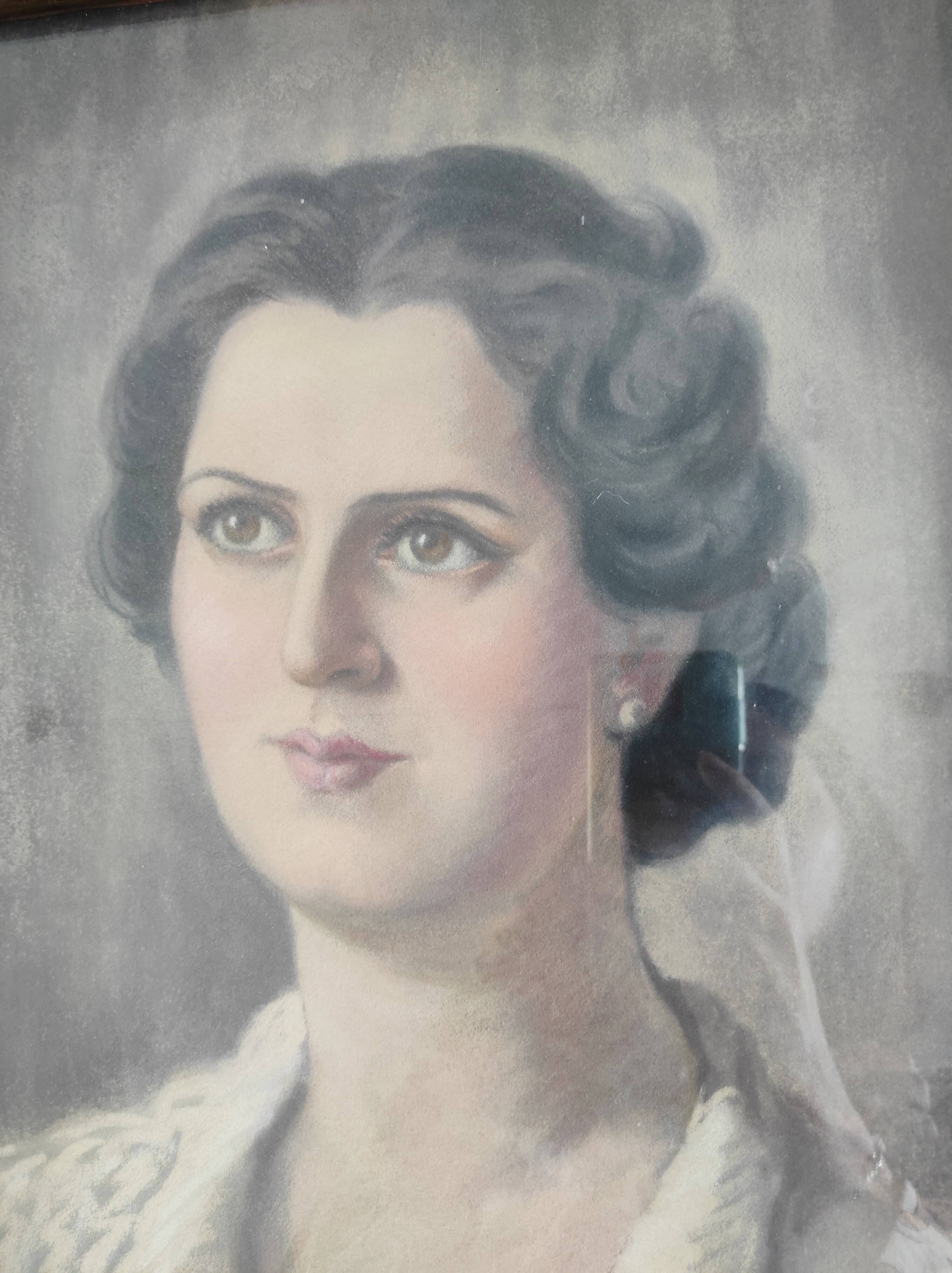 Portrait of a Lady in pastel, signed Xavier Allard