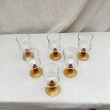 Set of six stemmed glasses stamped France size: height -14cm- diameter -7cm-