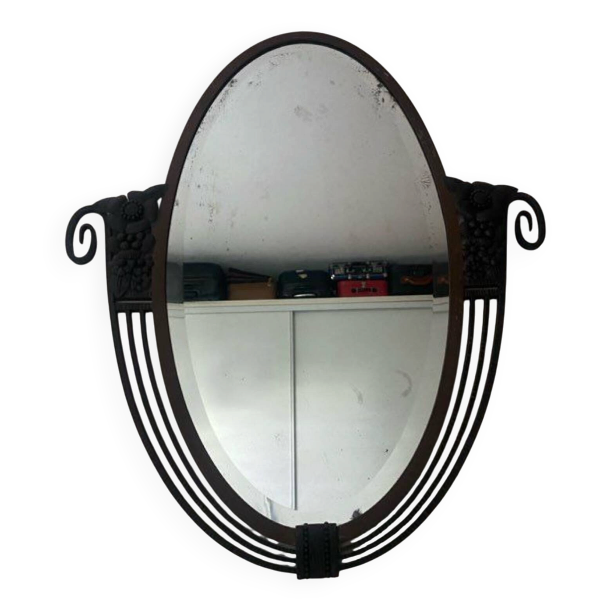 Art deco wrought iron mirror