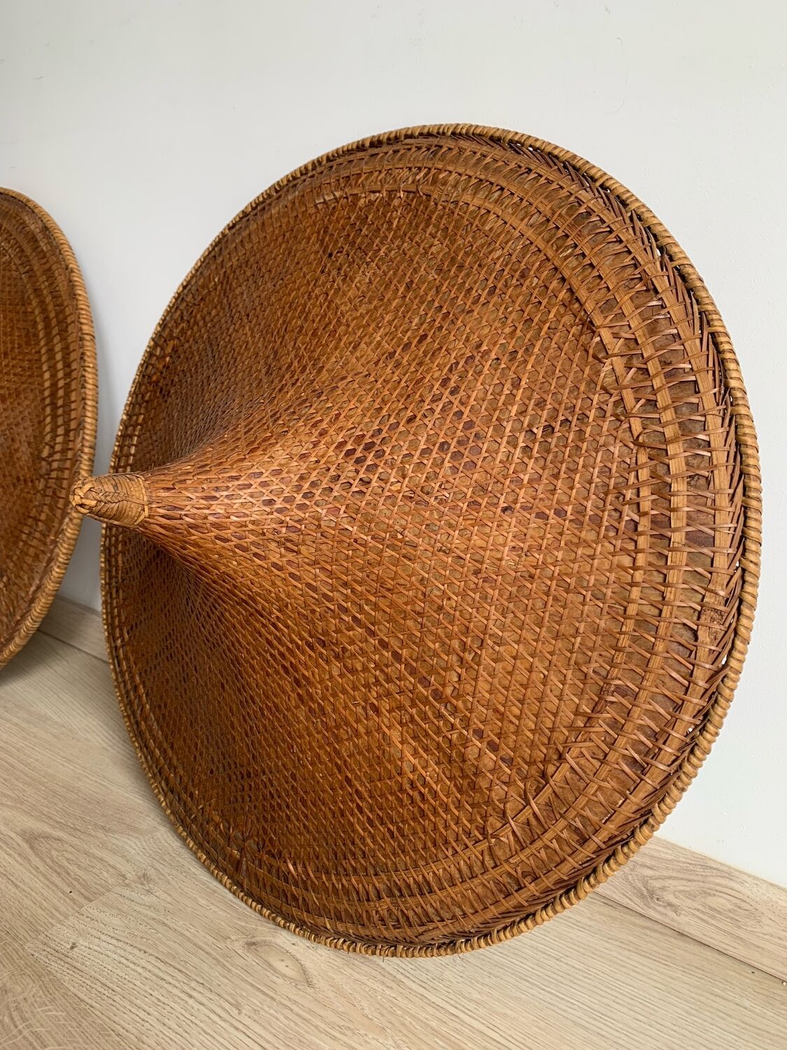 Southeast Asian hat made of natural materials.
