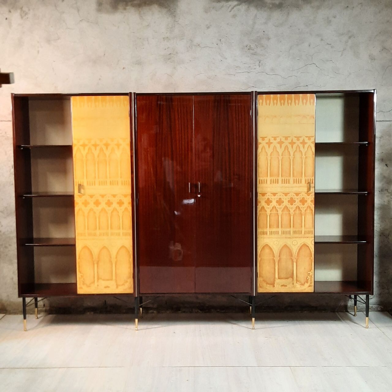 Wardrobe, 1950s bookcase, brass print / tips.