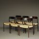 Chaises Model 75 par Niels Otto Møller pour J.L. Moller, années 1960, ensemble de 6