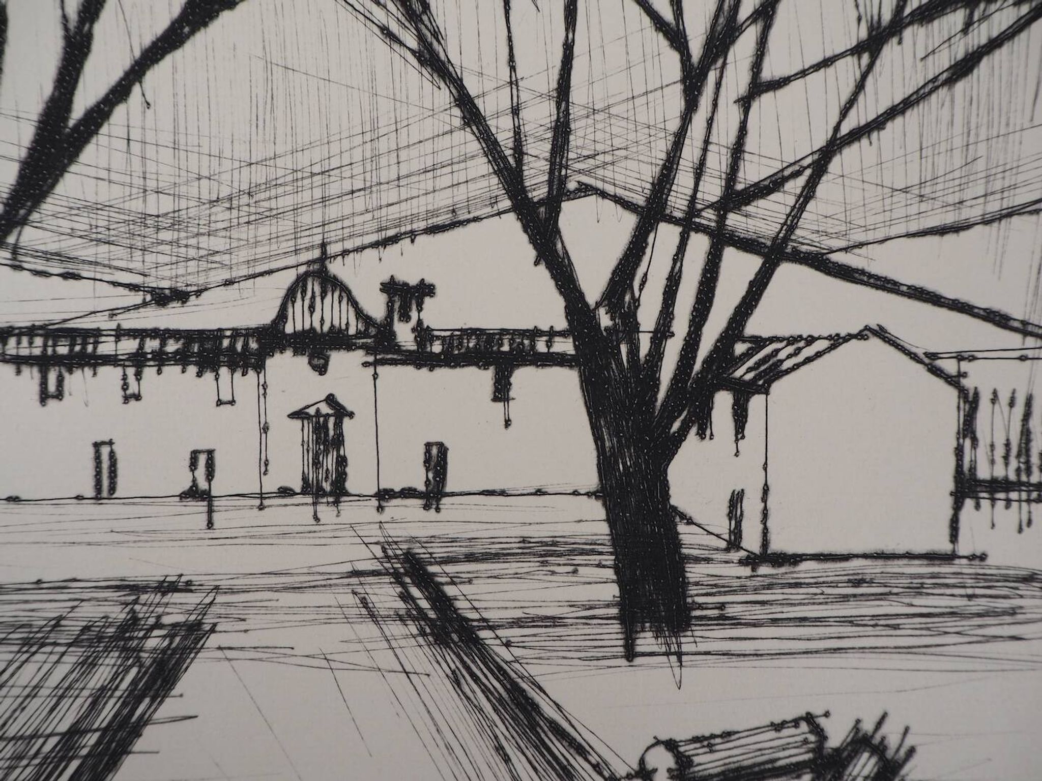 Bernard Buffet: The Entrance to the Castle - Original Engraving