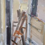 Eric Julius Svensson, Composition moderne suédoise, années 1970, huile sur toile, encadré