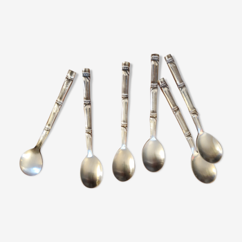 6 silver metal spoons