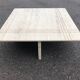 Square bass table in travertine