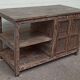 Antique wooden and metal accent furniture with mesh doors