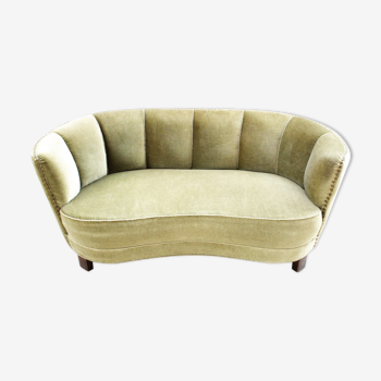 Scandinavian vintage banana sofa in fabric