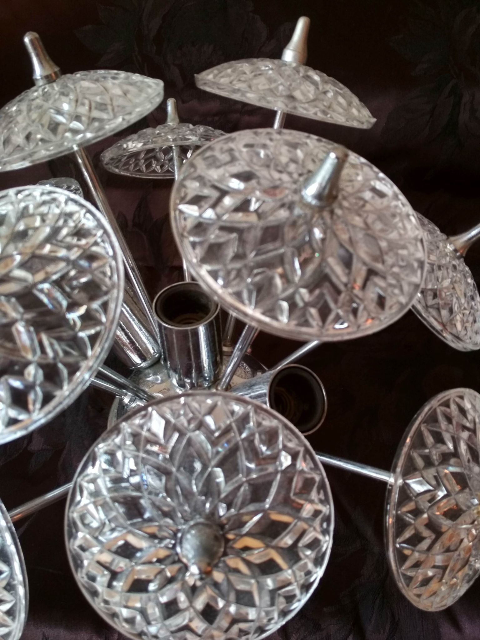 Sputnik ceiling light chandelier 3 fires Emil Stejnar - 1960