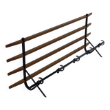 Coat rack 1950 metal and vintage wood