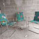 70's folding chairs with armrests