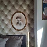 Cadre photo ovale de jeune fille victorien portrait tableau ancêtre