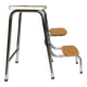 Tabouret escabeau marchepied en formica marron
