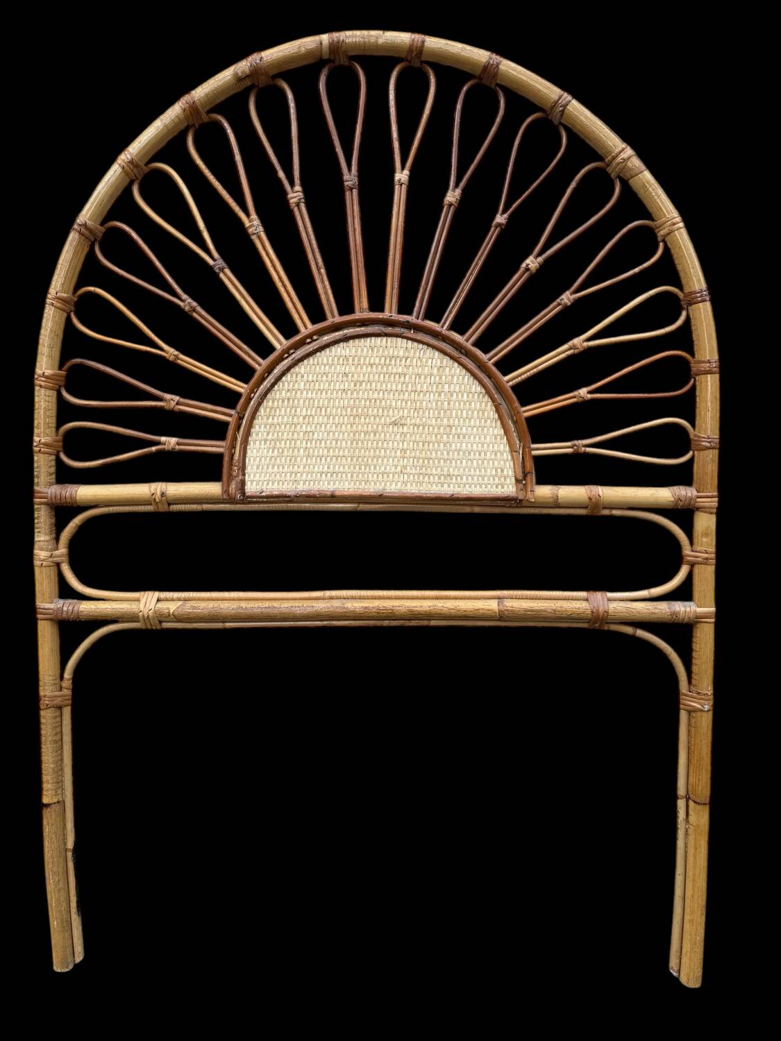 60s rattan headboard