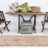 3x13 Rug For Kitchen Pink Beige Herki Vintage Runner Rug, 79x402Cm SK 4146