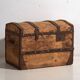 Large antique washed wooden trunk (c.1900) #66
