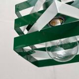 Modern metal lamella pendant lamp from the mid-century in the style of J. J. M. Hoogervorst for Anvia, 1960s.