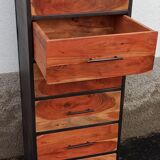 High metal furniture with 6 wooden drawers