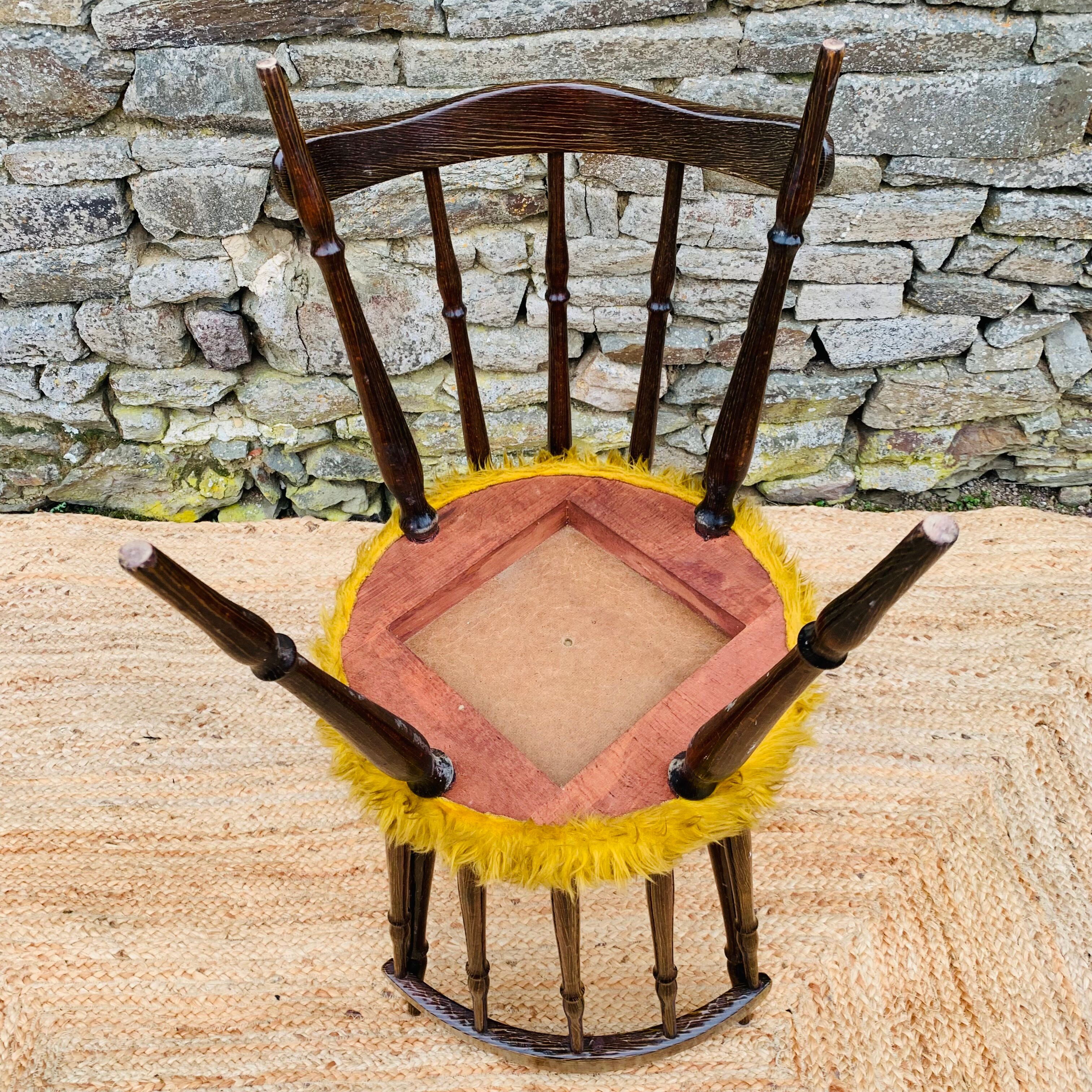 Pair of yellow moumoute chairs