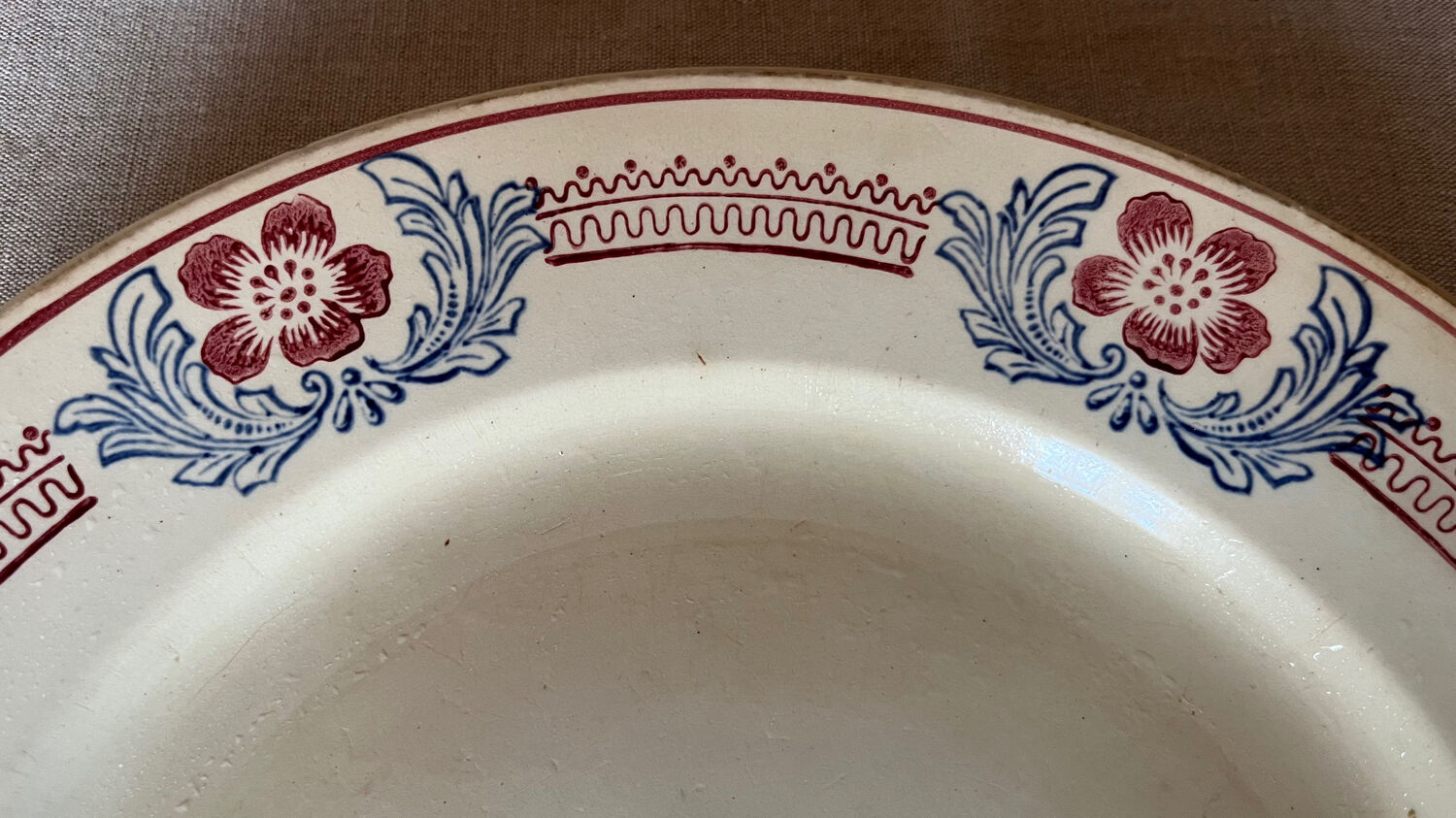 Pair of large old ST Amand flat plates