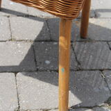 Glass and rattan coffee table