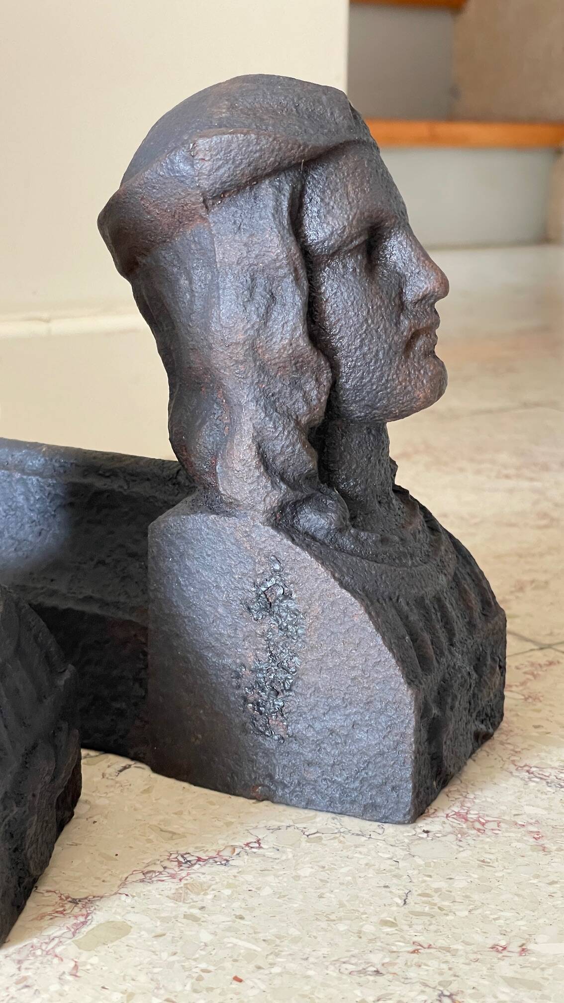 Chenets antique cast iron vintage