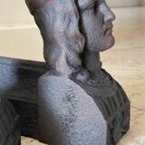 Chenets antique cast iron vintage