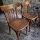 Set of 4 antique French bistro chairs by Mahieu & Guillaume, circa 1930.